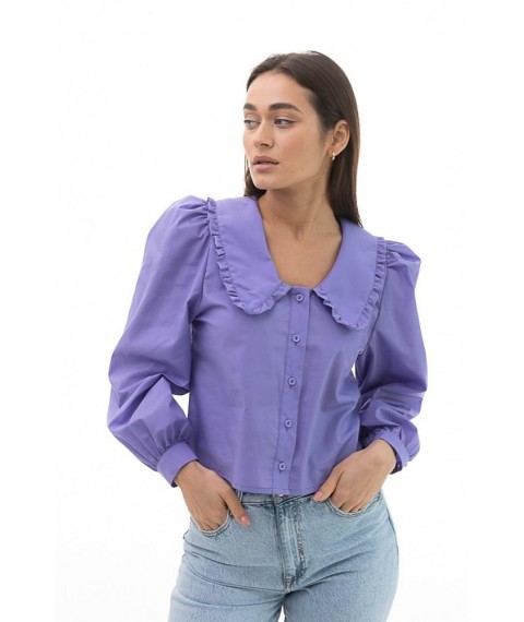 Блуза женская укороченная с объемными рукавами сиреневая Modna KAZKA MKAR69007-3 44