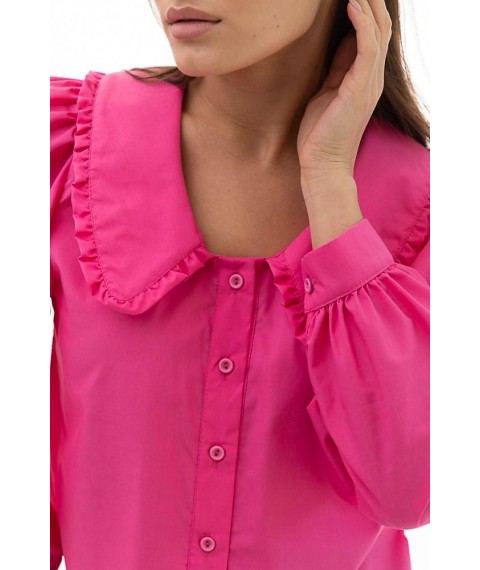 Блуза женская укороченная с объемными рукавами фуксия Modna KAZKA MKAR69007-2