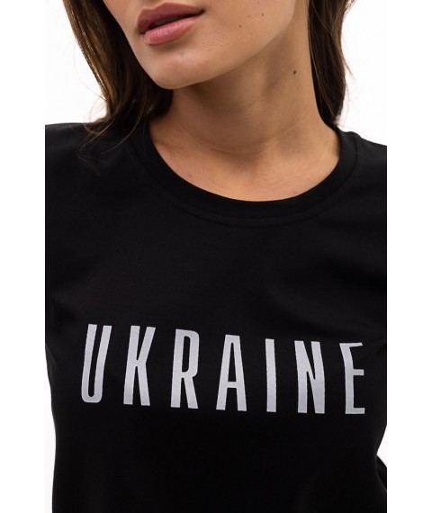 Футболка женская патриотическая "Ukraine" черная Modna KAZKA MKAR46584-2