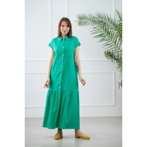 Платье женское льняное миди зеленое Modna KAZKA MKAZ6252-1 42