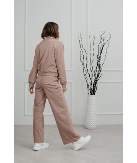 Костюм женский спортивный свитшот и брюки мокко Modna KAZKA MKAZ6227/6228-4 44