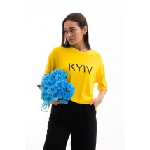 Футболка женская с украинским принтом "KYIV" желтая Modna KAZKA MKAR32737-1