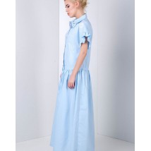 Платье женское летнее котоновое макси голубое Modna KAZKA MKSH1999 46