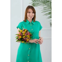 Платье женское льняное миди зеленое Modna KAZKA MKAZ6252-1 48