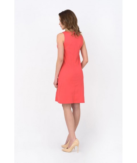 Женское платье розовое летнее мини с авторской вышивкой короткое Modna KAZKA MKRM1278 40