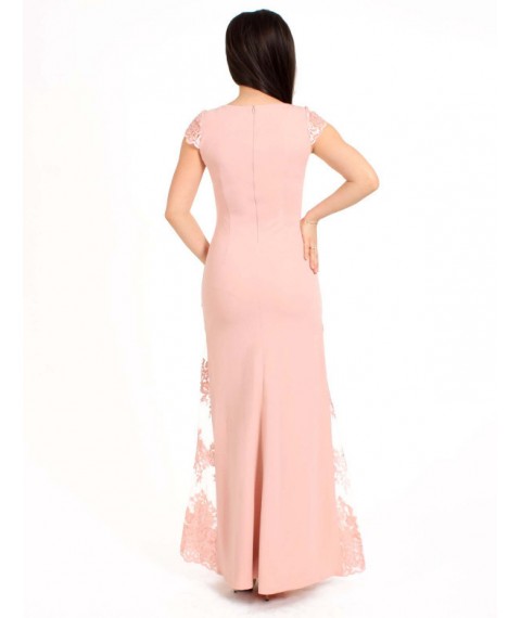 Женское вечернее платье розовое дизайнерское длинное макси в пол с юбкой годе Modna KAZKA MKENG2180 42