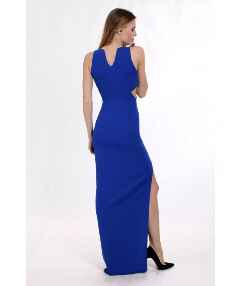 Женское вечернее платье электрик макси в пол по фигуре с высоким разрезом Modna KAZKA MKENG2037 44