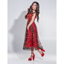 Платье женское красное вечернее миди нарядное дизайнерское Modna KAZKA MKENG2182 44