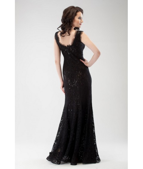 Платье женское вечернее чёрное с открытой спиной Modna KAZKA MKRM443-3 42