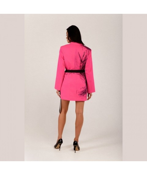 Платье-пиджак женское коктельное с поясом фуксия Modna KAZKA 205-1 40-42