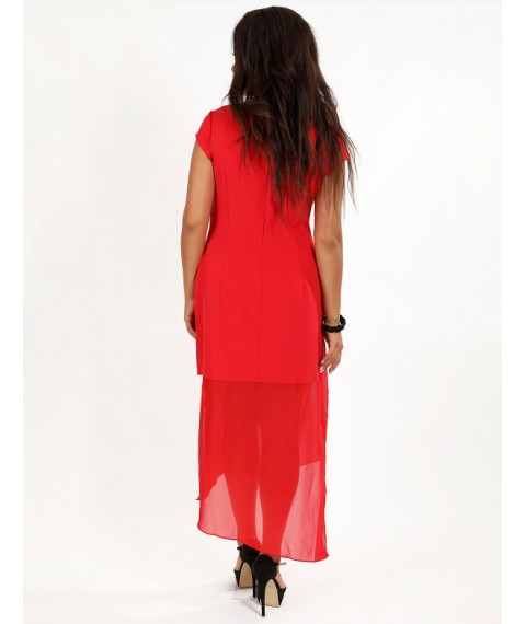 Платье женское красное вечернее миди с шифоном Modna KAZKA MKENG3079-1 46