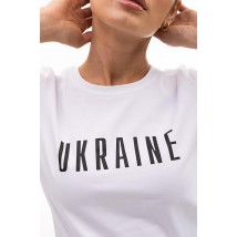 Футболка женская патриотическая "Ukraine" белая Modna KAZKA MKAR46584-1 42