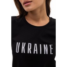 Футболка женская патриотическая "Ukraine" черная Modna KAZKA MKAR46584-2 42