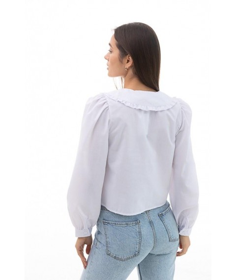 Блуза женская укороченная с объемными рукавами белая Modna KAZKA MKAR69007 44