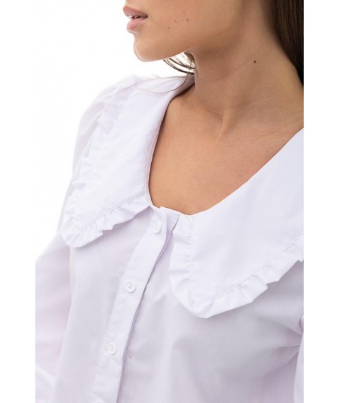 Блуза женская укороченная с объемными рукавами белая Modna KAZKA MKAR69007 46