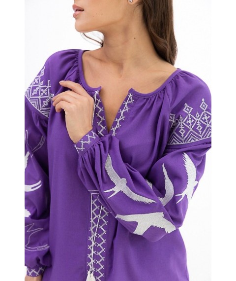 Вышиванка женская фиолетовая с ласточками Modna KAZKA MKAR46463-1 42