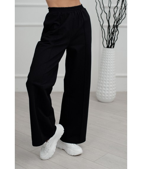 Костюм женский спортивный свитшот и брюки черный Modna KAZKA MKAZ6227/6228-3 46