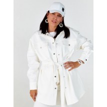 Куртка-рубашка женская джинсовая белая MKSH2638-1 44