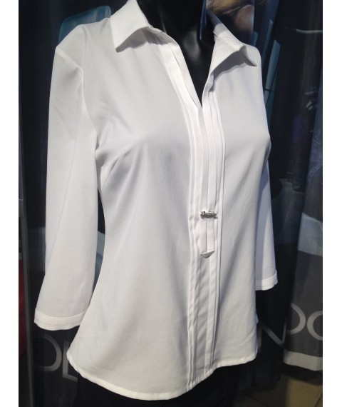Блуза женская белая офисная с отложным воротником Modna KAZKA MKBT8177-3 42