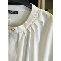 Женская блуза белая офисная на стойку Modna KAZKA MKBT8211-1 48