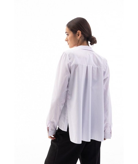 Рубашка женская базовая с пуговицами и вышивкой белая Modna KAZKA MKAR46546-2