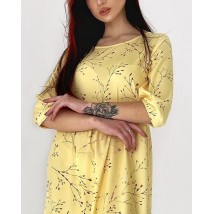 Платье женское макси в цветочный принт желтое Modna KAZKA MKBS2143-1