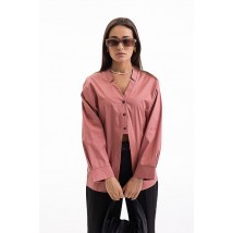 Рубашка женская с разрезом спереди розовая Modna KAZKA MKAR46586-2 onesize