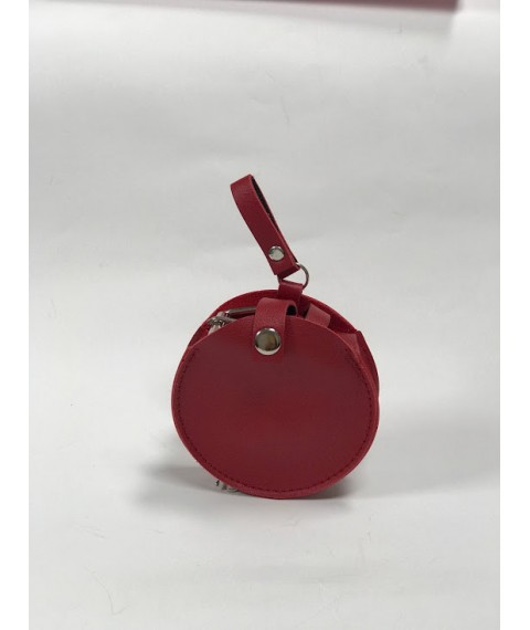 Поясная сумка женская круглая из экокожи красная Modna KAZKA MKАП-567-2