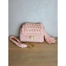 Сумка женская вязаная дизайнерская handmade розовая Modna KAZKA MK2024-4