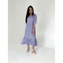 Платье женское макси в цветочный принт голубое Modna KAZKA MKBS2144 42
