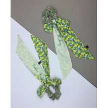 Резинка для волос твилли с лимонами зеленая Modna KAZKA MK6-1438-3