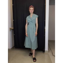 Платье женское миди в горох зеленое Modna KAZKA Ливорно MKSN2018/24-01 52