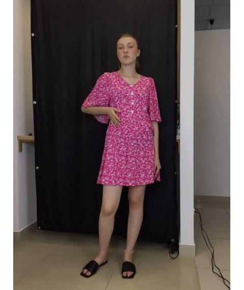 Платье женское летнее короткое розовое Modna KAZKA MKAZ6049-2 44