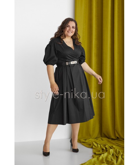 Платье женское на запах миди черное Modna KAZKA Токио MKSN2263-04