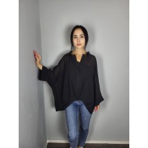 Блуза женская шифоновая черная с черным топом Modna KAZKA MKAD7554-01