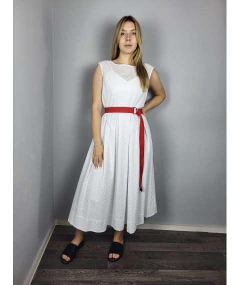 Платье женское из прошвы белое Modna KAZKA Лиа MKSN2272-04 50
