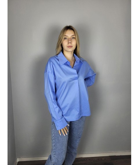 Рубашка женская базовая голубая Modna KAZKA MKAD3211-99 50