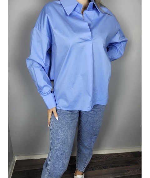 Рубашка женская базовая голубая Modna KAZKA MKAD3211-99