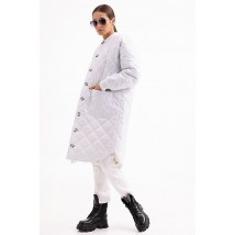 Куртка женская стеганая длинная осеняя трендовая белая Modna KAZKA MKAR46607-2