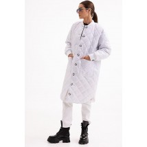 Куртка женская стеганая длинная осеняя трендовая белая Modna KAZKA MKAR46607-2 46-48