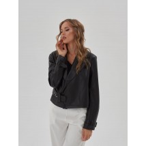 Куртка-косуха женская из экокожи короткая черная Modna KAZKA MKTRG0543-1 42