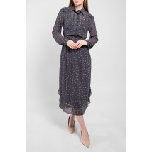 Платье женское шелковое дизайнерское миди серое Флирт Modna KAZKA MKPR7741-1 50