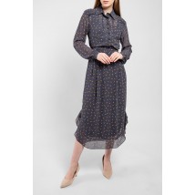 Платье женское шелковое дизайнерское миди серое Флирт Modna KAZKA MKPR7741-1 48