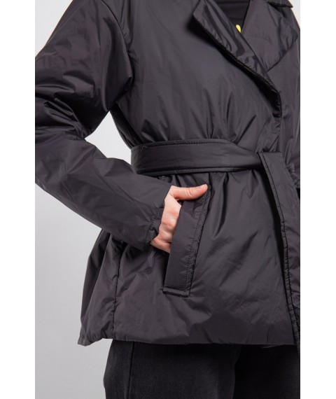 Куртка-пиджак женская короткая трендовая черная Modna KAZKA MKASAY23-5
