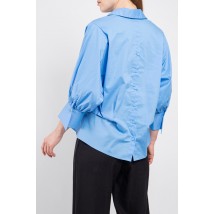 Рубашка женская голубая с пуговицами базовая коттоновая Modna KAZKA MKAD7467-06 44