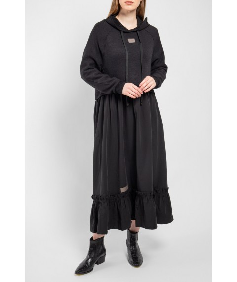 Платье женское миди черное Даша Modna KAZKA MKPR2118-1 56