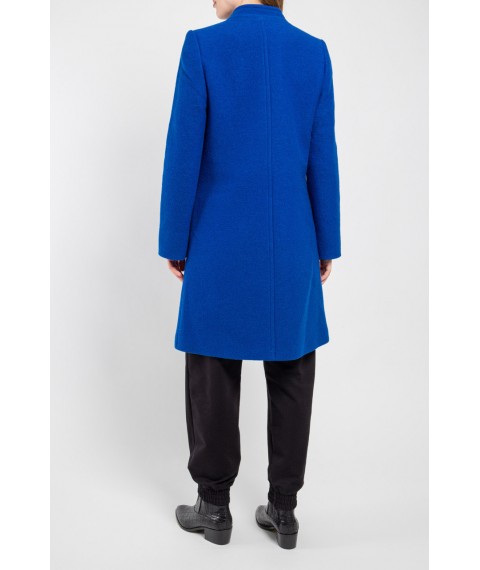 Женское пальто шерстяное дизайнерское синее Modna KAZKA МKFL-1010 46