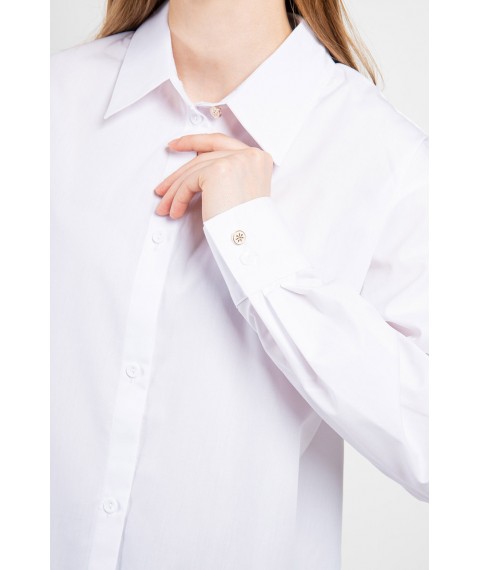 Рубашка женская базовая белая Modna KAZKA MKLN849-1 46-48
