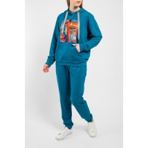 Спортивный костюм женский с джоггерами и худи синий Modna KAZKA MKTL8230-2\3704-2