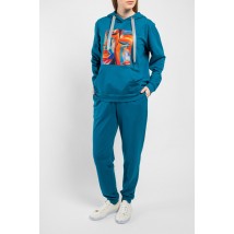Спортивный костюм женский с джоггерами и худи синий Modna KAZKA MKTL8230-2\3704-2